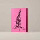 Botanical greeting card featuring a detailed hand-drawn Foxglove flower illustration by Atelier Auge