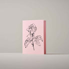 Botanical greeting card featuring a detailed hand-drawn Rose flower illustration by Atelier Auge